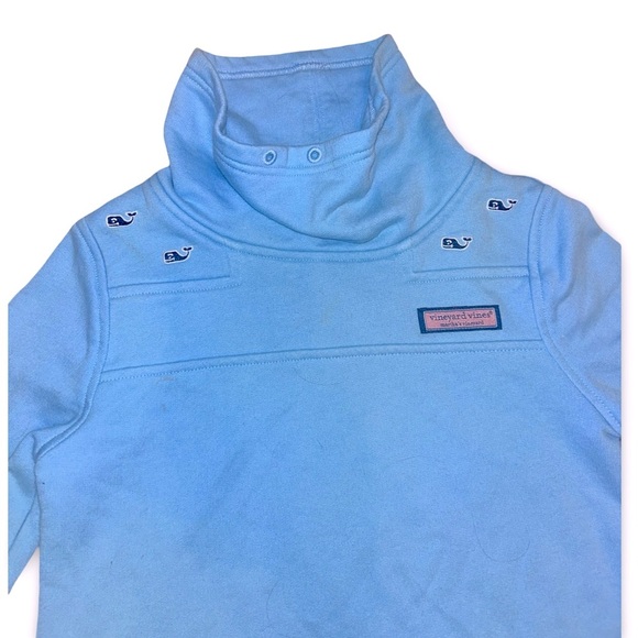 Vineyard Vines Girls Funnel Neck Embroidered Shep Shirt Ocean Breeze Size 7/8 - Picture 3 of 5